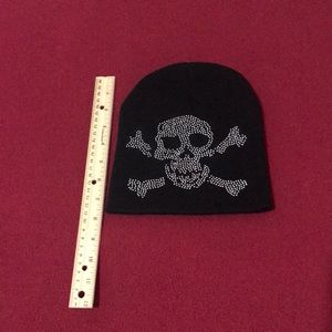 Sparkly skull beanie hat